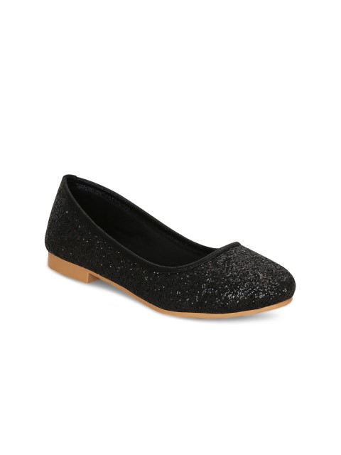 

Get Glamr Women Black Solid Synthetic Ballerinas