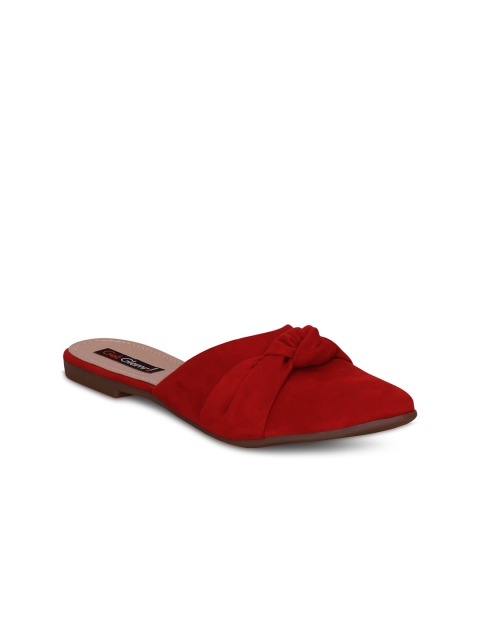 

Get Glamr Women Red Solid Synthetic Suede Mules