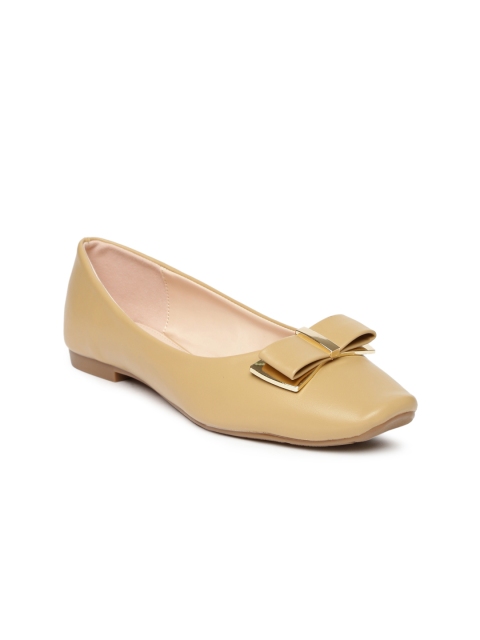 

CERIZ Women Beige Solid Synthetic Ballerinas
