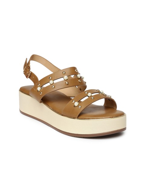 

CERIZ Women Brown Solid Sandals