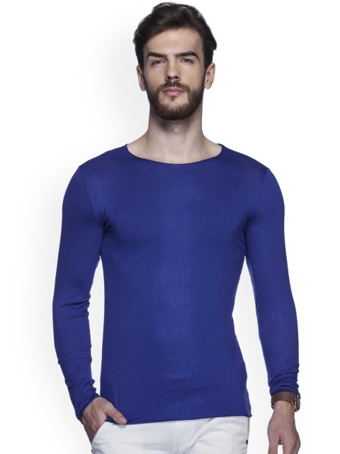 

Tinted Men Blue Solid Round Neck T-shirt