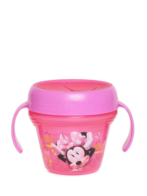 

The First Years by YK Girls Pink Minnie Mouse Print Snack Container with Handles 240 ml
