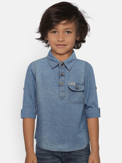 

U.S. Polo Assn. Kids Boys Blue Regular Fit Solid Casual Shirt