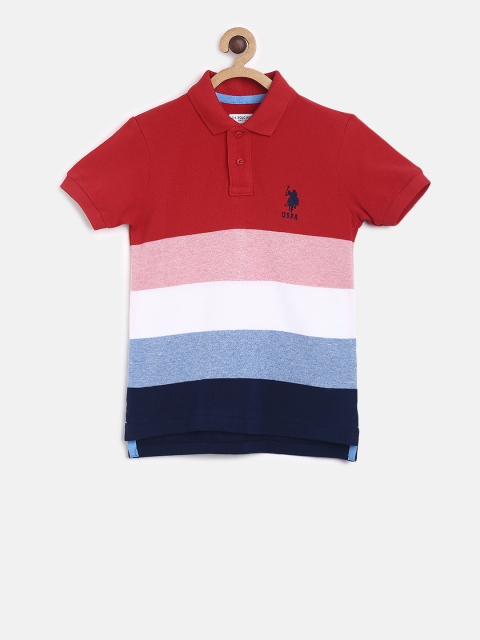

U.S. Polo Assn. Kids Boys Multicoloured Solid Polo Collar T-shirt, Multi