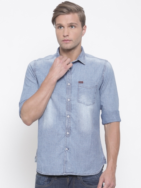 

Lee Cooper Men Blue Contemporary Regular Fit Faded Casual Denim Shirt