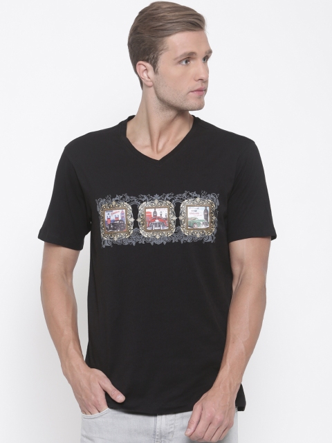 

Lee Cooper Men Black Printed V-Neck T-shirt, Na