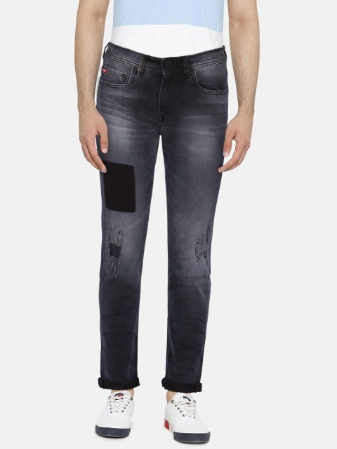 

Lee Cooper Men Black Slim Fit Low-Rise Low Distress Stretchable Jeans, Na