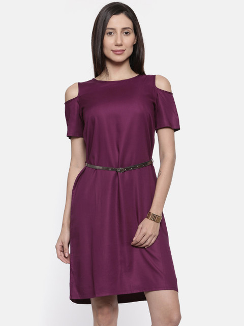 

Park Avenue Woman Purple Solid A-Line Dress
