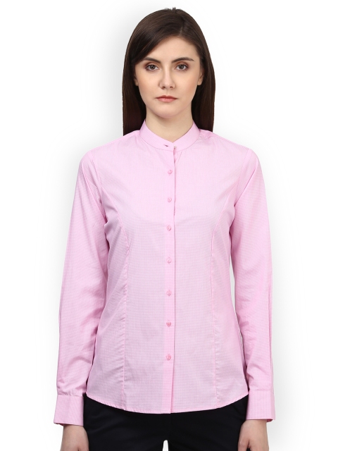 

Park Avenue Women Pink Regular Fit Checked Formal Shirt
