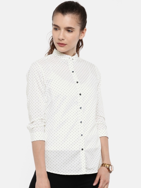 

Park Avenue Woman Women White Regular Fit Printed Casual Shirt