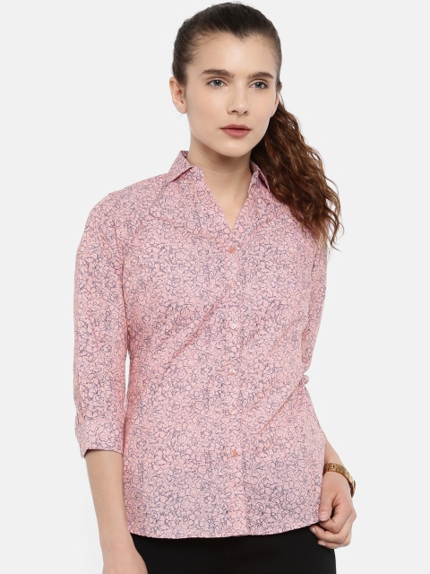 

Park Avenue Woman Women Red & Blue Regular Fit Printed Casual Shirt