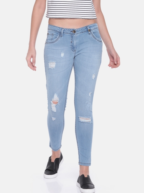

Park Avenue Women Blue Super Skinny Fit Mid-Rise Mildly Distressed Stretchable Jeans