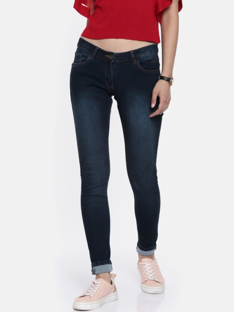

Park Avenue Woman Navy Skinny Fit Mid-Rise Clean Look Stretchable Jeans, Navy blue