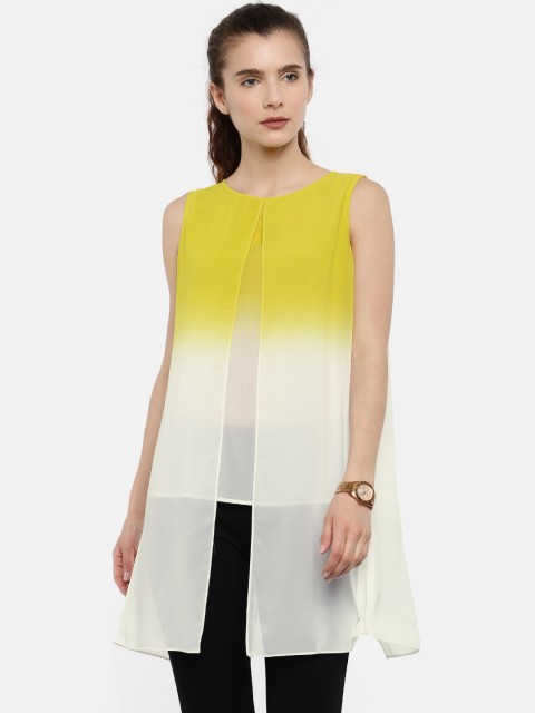 

Park Avenue Woman Women Yellow Solid Blouson Top