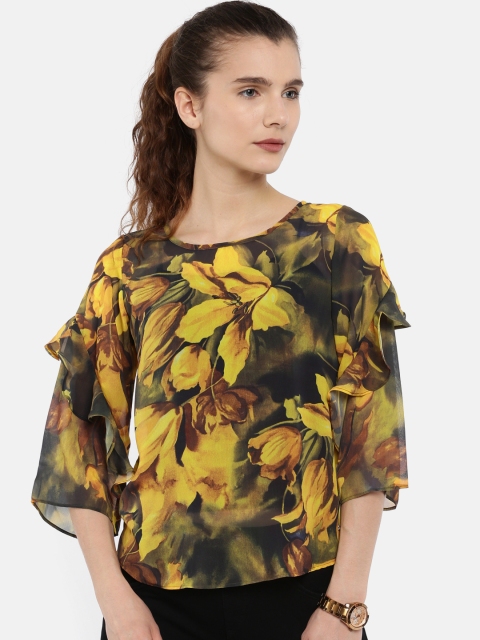 

Park Avenue Woman Yellow & Black Printed Top