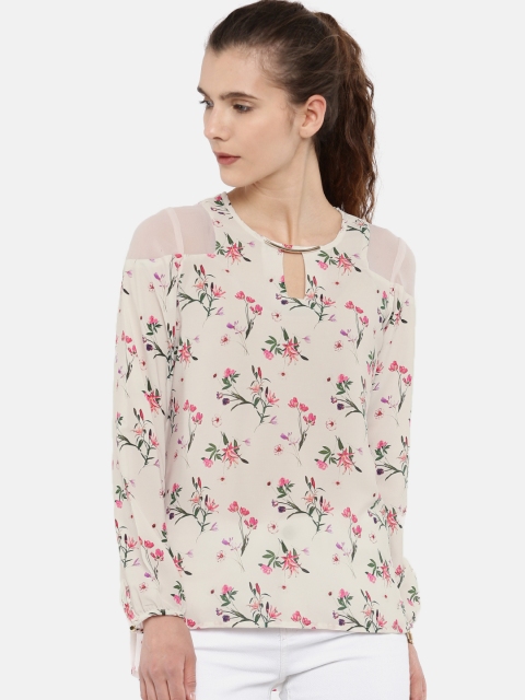 

Park Avenue Woman Off-White Printed High-Low Top