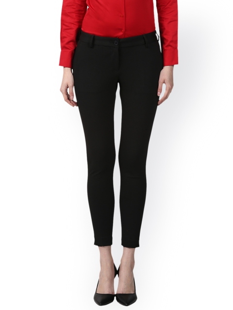 

Park Avenue Women Black Straight Fit Solid Formal Trousers