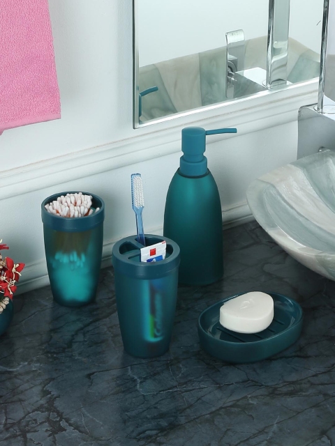 

Story@home Set of 4 Bathroom Accessories, Turquoise blue
