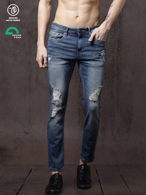 

Roadster Time Travlr GreenTurn Men Blue Skinny Mid-Rise Save Water Stretchable Sustainable Jeans