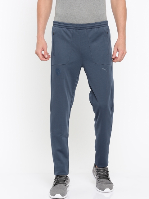 

Puma Men Blue Straight Fit Ferrari T7 Solid Track Pants