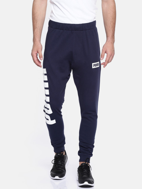 

Puma Men Navy Rebel Sweat Straight Fit Joggers, Navy blue