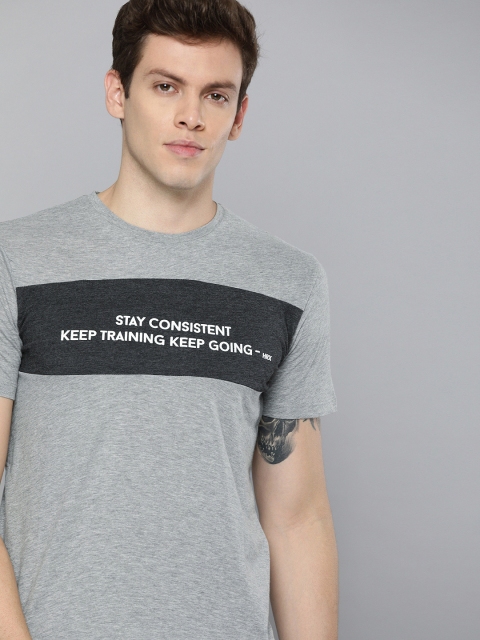 

HRX by Hrithik Roshan Men Grey Printed Round Neck T-shirt