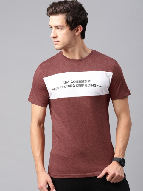 

HRX by Hrithik Roshan Men Brown Printed Round Neck T-shirt