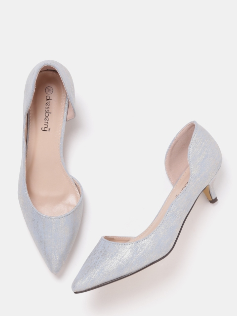 

DressBerry Women Blue Textured Pumps