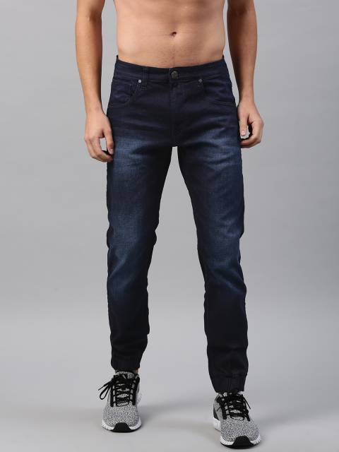 

HRX by Hrithik Roshan Men Blue Mid-Rise Clean Look Stretchable Jogger Jeans