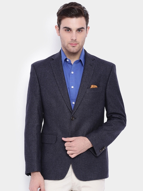 

SUITLTD Grey Self-Design Regular Fit Single-Breasted Formal Blazer