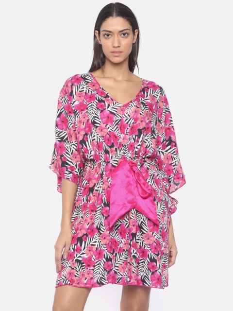 

The Kaftan Company Pink Printed Kaftan Cover-Up Dress RW_VS_SHIB45