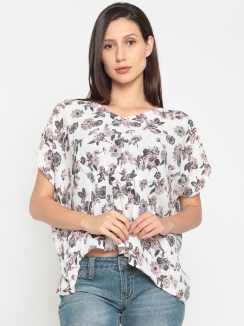 

The Kaftan Company Women White Printed Kaftan Top