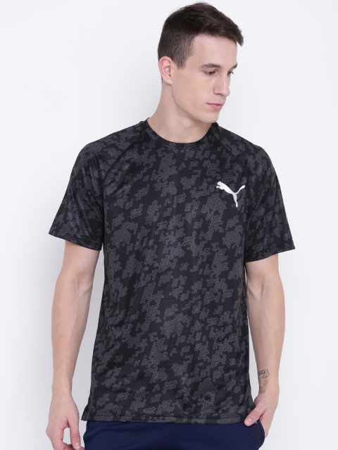 

Puma Men Black & Grey Printed VENT Graphic T-shirt