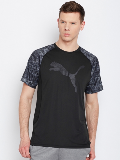 

Puma Men Black Printed Round Neck T-shirt