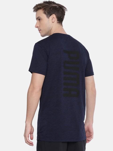 

Puma Men Navy Blue & Black drirelease Printed Round Neck T-shirt