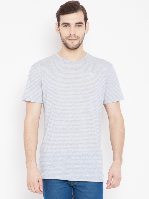 

Puma Men Grey Striped drirelease Graphic T-shirt