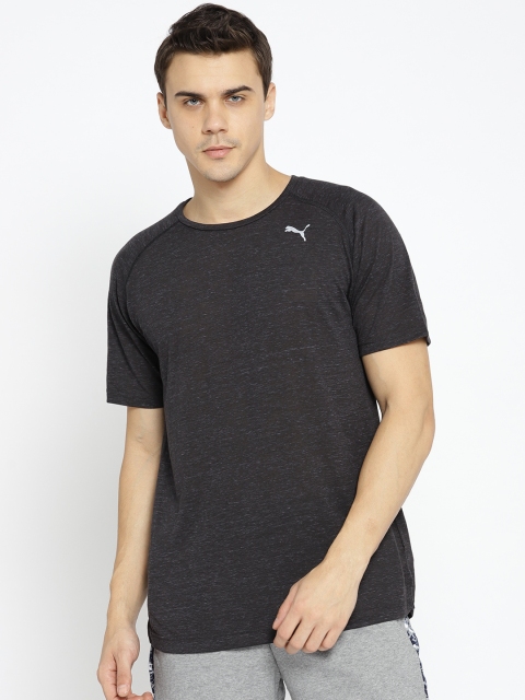 

Puma Men Charcoal Grey Solid Round Neck T-shirt
