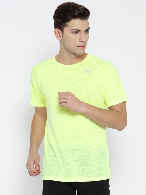 

Puma Men Fluorescent Green Solid Round Neck Energy Ess T-shirt