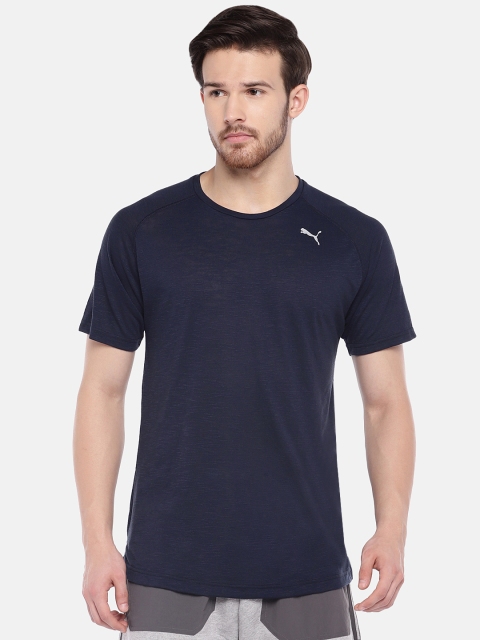 

Puma Men Navy Blue Solid Round Neck Energy Ess T-shirt