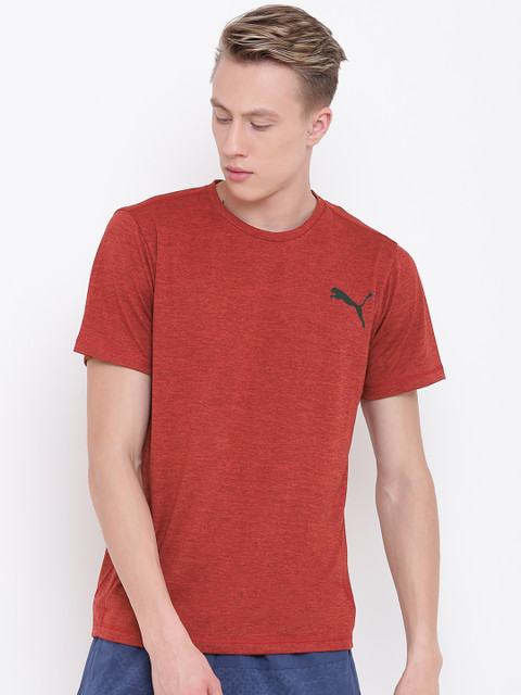 

Puma Men Maroon Essential Puretech Solid Round Neck T-shirt