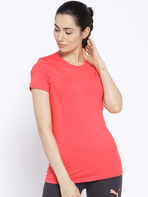 

Puma Women Pink Essential Solid Round Neck T-shirt
