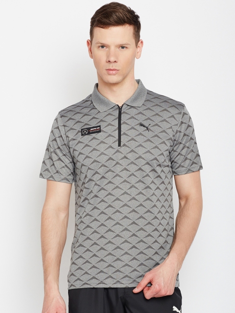 

Puma Men Grey Printed Polo Collar T-shirt