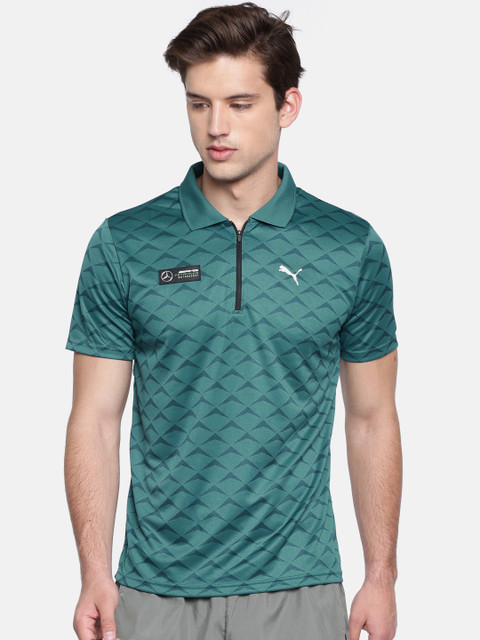 

Puma Men Teal Green Printed Mercedes AMG Petronas EVO Polo T-shirt