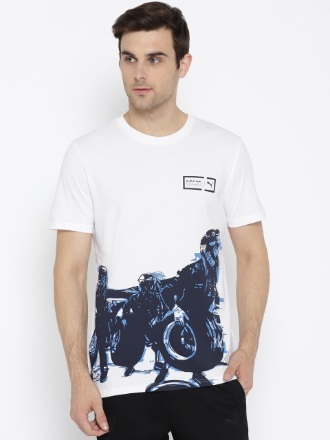 

Puma Men White Printed Round Neck RBR Graphic T-shirt