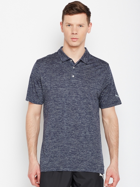 

Puma Men Navy Blue Solid Polo Collar T-shirt