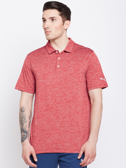 

Puma Men Red Solid Polo Collar T-shirt