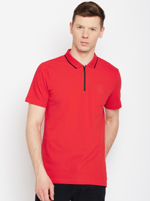 

Puma Men Red Solid Polo Collar T-shirt