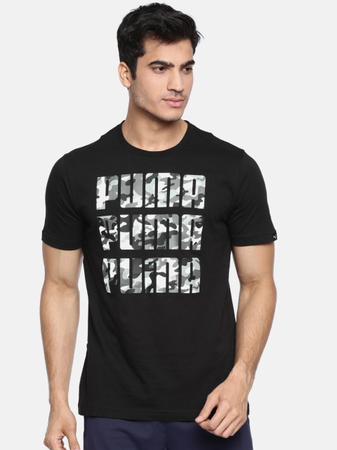 

Puma Men Black Printed Round Neck T-shirt