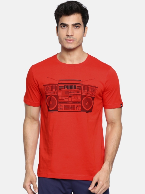 

Puma Men Red Printed Round Neck BB T-shirt