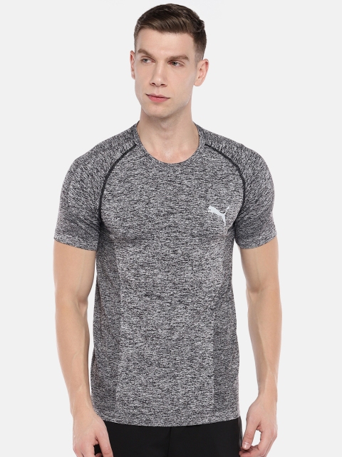 

Puma Men Black & Grey Solid Round Neck T-shirt